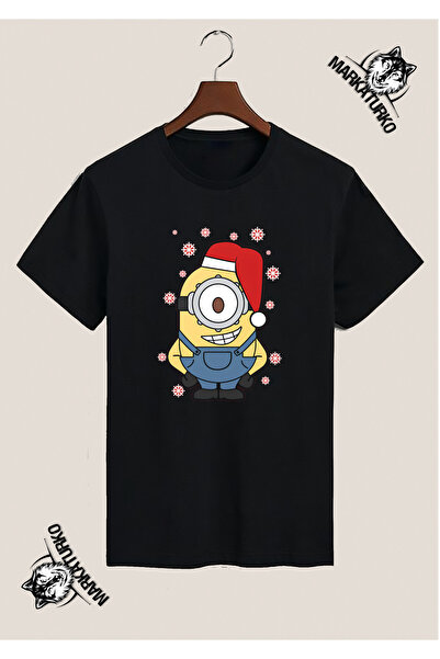 MarkaTurko Minions Christmas Special Design Printed White T-Shirt