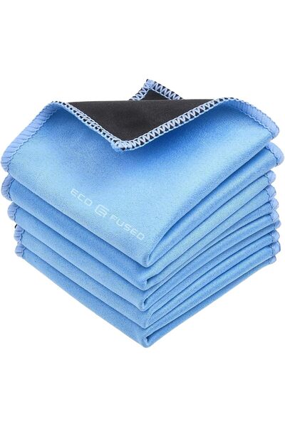Generic Eco-Fused Microfiber Cleaning Cloths 5-Pack, Double-Sided Microfiber & Suede for Screens & Lenses