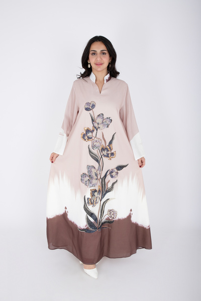 IKKXA تطريز خرزي زهري بألوان أومبري