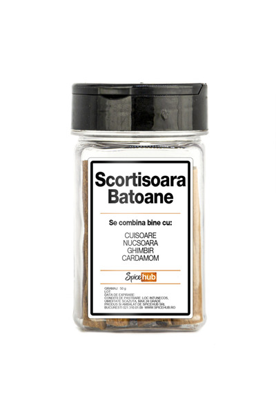 Spicehub Scortisoara batoane, condiment premium pentru ceaiuri, vin fiert si deserturi, 50 g