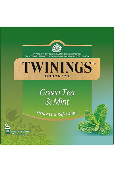 Twinings Green Tea & Mint, 100 Tea Bags - Pack of 1