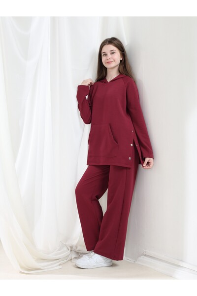 Giyinse Lilya Girl's Tunic Set Burgundy