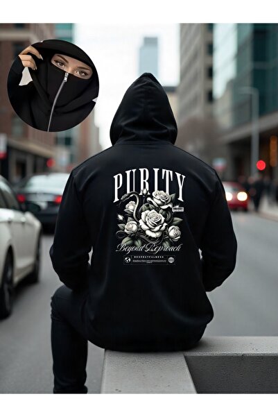 ship master سويت شيرت يونيسكس بقناع النينجا 3 Thread O قصة فضفاضة K بغطاء رأس...