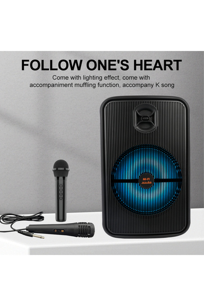 singe ZQS12155 15" Professional DJ Karaoke Wireless Trolley Speaker with Microphone- 1000W