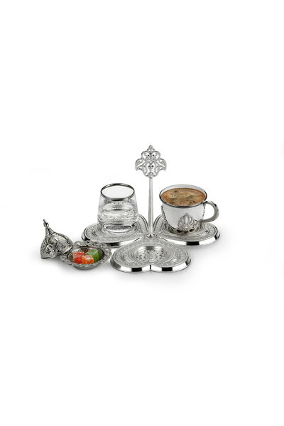 KT HOME Groom's Coffee Set Turkish Coffee Single Cup Set with Tray Water Glass Promise Engagement