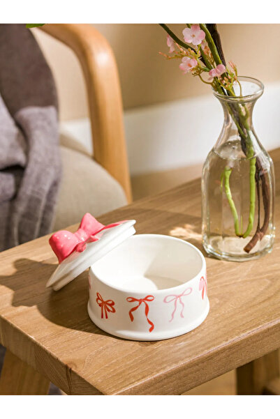 LC Waikiki Red Bow Printed Ceramic Storage Container 9 cm