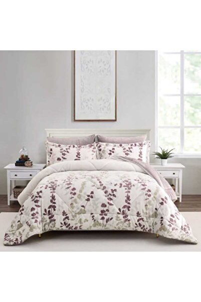 Cannon Canon Flannel Floral Bedspread with Sewn Filling 240x260cm 6 Pieces Double Size Donna