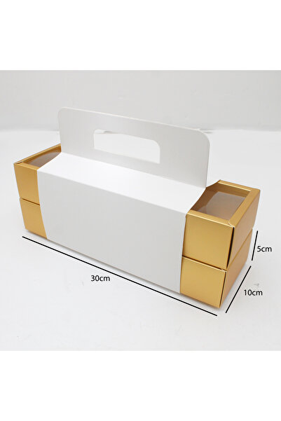 Generic Two gold paper cake boxes with stand