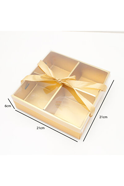 Generic Divided paper boxes 21*21*6 cm gold