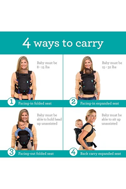 Infantino Flip Advanced 4-IN-1 Convertible Baby Carrier (Grey)