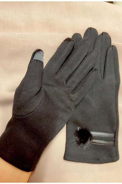 JHTshop Women's Plush Black Gloves+Cashmere+Touch+Stylish Design