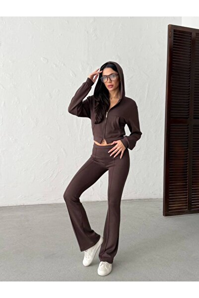 ossons Hooded Flared Tracksuit Set