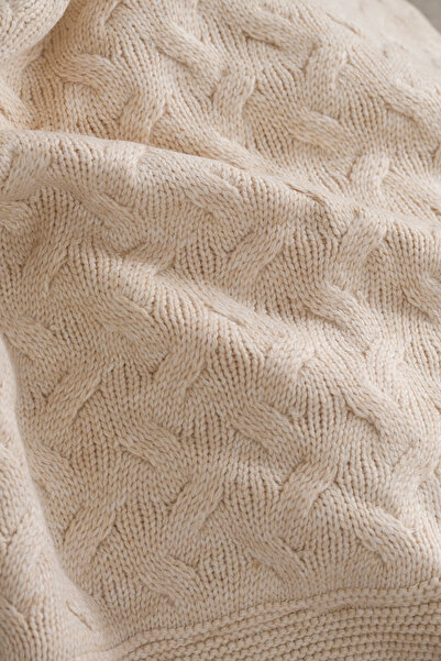 Koza Home Toffy beige hair knit baby blanket 100x100