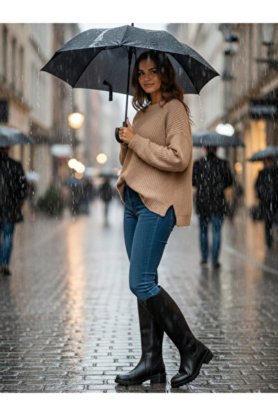 Deniz Terlik Cizme casual elastice din piele naturală pentru femei