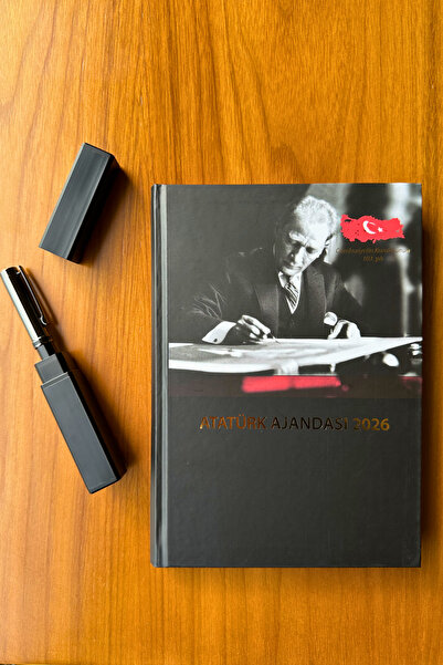 Chi-Chi Papers 2026 Daily Agenda and Black Pen - Ataturk and Republic Themed - Teacher's Day Gift