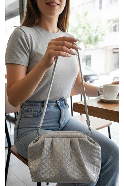 GUELES Trendy Knitted Detailed Soft Leather Hand and Shoulder Bag
