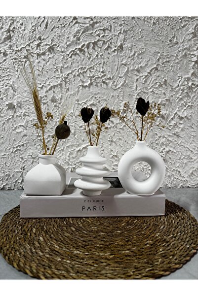 Zigzag Home Decorative Bohemian Style Mini Size 3 Piece Vase Set Minimall Flower Vase Figurine Vase Small Size