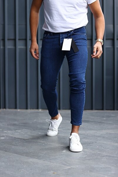 RAJAHOPE Erkek Slimfit Lacivert Kot Pantolon Class