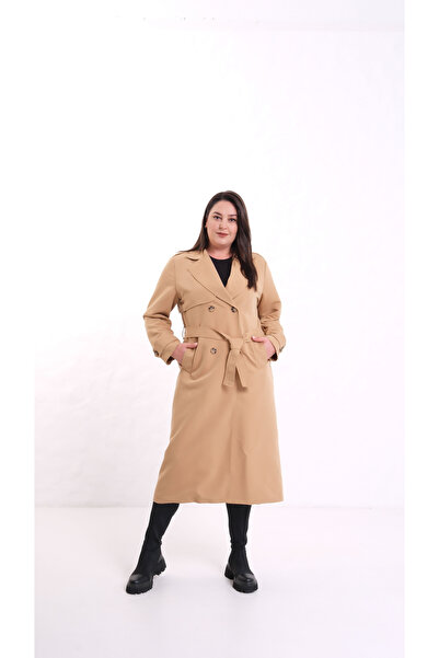 Sevda Etek Kruvaze Yaka Uzun Trençkot