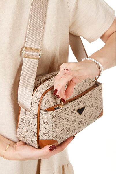 NEWISH POLO ACCESSORIES Women's Shoulder Bag – Stylish Patterned and Leather Detailed Fashion Bag, Perfect for Everyday Use