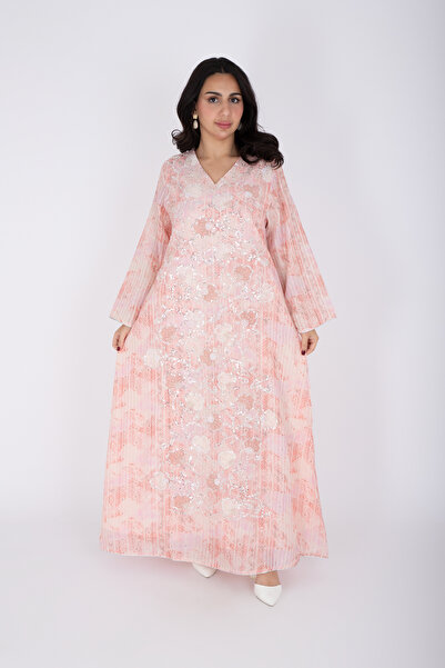 IKKXA جلابية مطرزة بالكريستال بتصميم هندسي