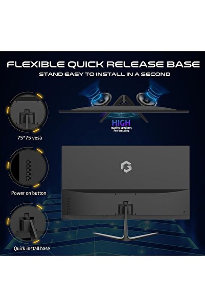 GAMEON 22” IPS Gaming Monitor – FHD 1920x1080, 120Hz, 0.5ms, HDMI 2.1 (Black)