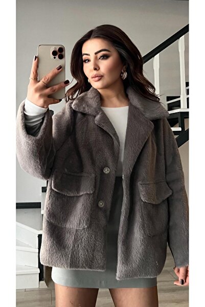 Oslove Gray premium plush coat