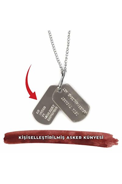 sat tactical ASKER KÜNYESİ ZİNCİRLİ VE İKİ PLAKA ORJİNAL ASKER KÜNYESİ (Yazdı...