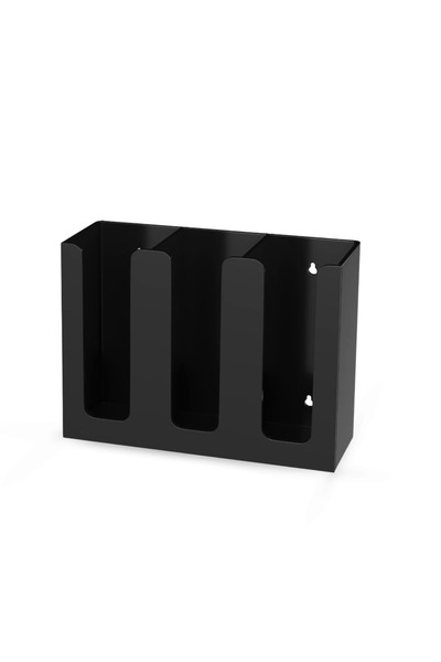 SP حامل أكواب وغطاء أكريليك SMARTPOINTS بثلاث حجرات - يُثبّت على سطح الطاولة أو الحائط، أسود (12.2 × 4.13 × 1.5 سم)