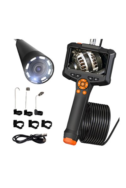 KESNUP Endoscop industrial profesional cu cameră de inspecție, sursă de alimentare USB-C, cablu de 5 m, negru