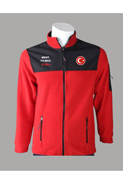 BMNAKIŞBASKI Kişiye Özel Bayraklı Softshell Polar (İsim – Kan Grubu)