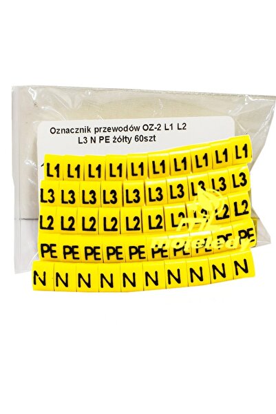 Other Cable marker OZ-2 L1 L2 L3 N PE yellow 50 pcs