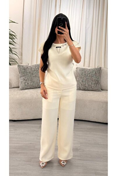 SELSAL Embroidered pants and blouse set