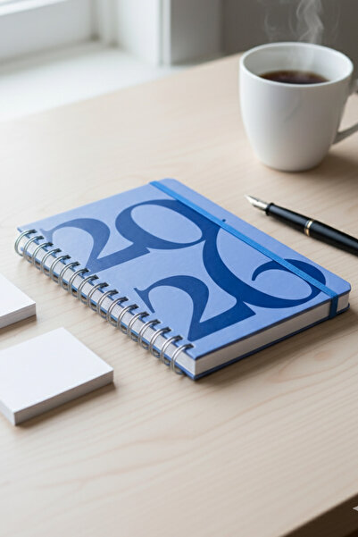 Chi-Chi Papers Name Can Be Written on It 2026 Weekly Agenda - Handmade, 2 Pages with Stickers, Classic Navy Blue