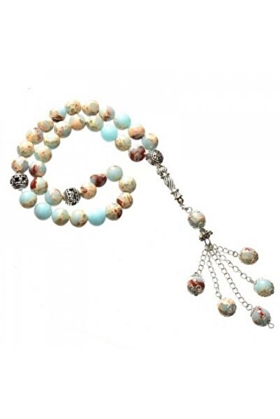 Eagal مسبحة صلاة من الحجر الطبيعي الرخامي (ألوان متداخلة)