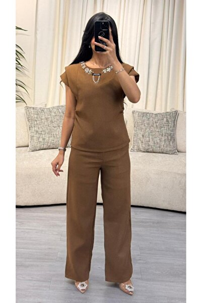 SELSAL Embroidered pants and blouse set