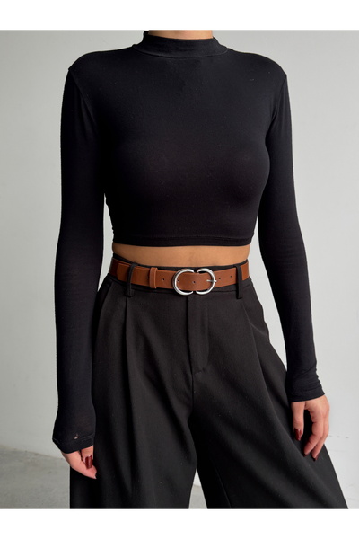 KIRASE Double Buckle Women's Trouser Belt, Coat Belt, Dress Belt, Shirt Belt Boy-110 En-3