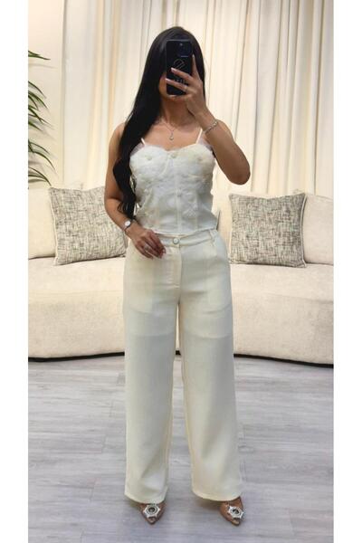 SELSAL Trousers and crossbody set with embroidered roses