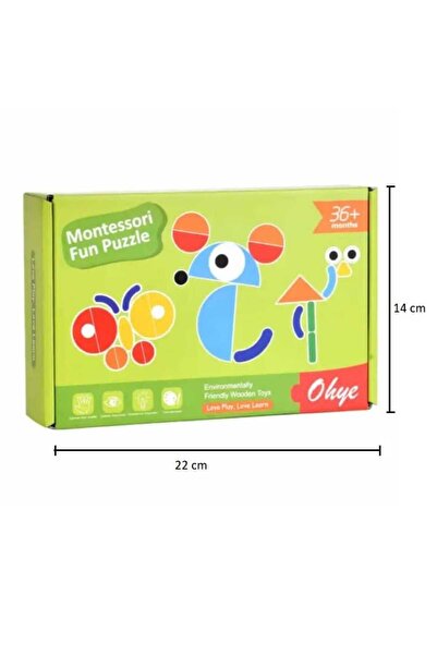 OEM Tangram Montessori Fun Puzzle with 39 geometric wooden pieces