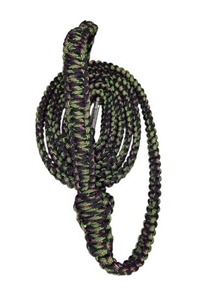 moonparacord Dog Walking Leash Black with Green and Pink Stripes 215 cm