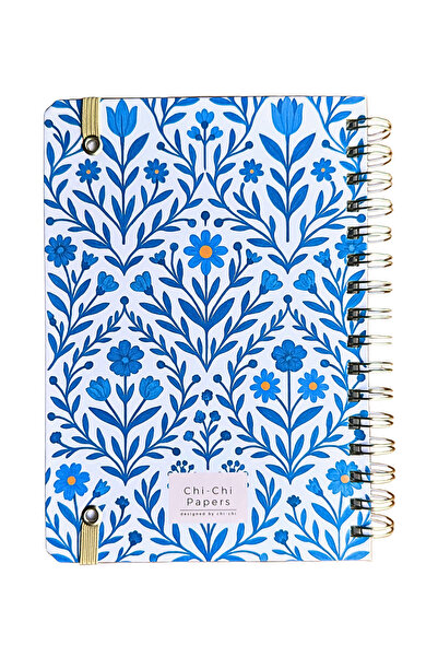 Chi-Chi Papers 2026 Weekly Planner - Handmade, 2 Pages with Stickers, Blue Ivy