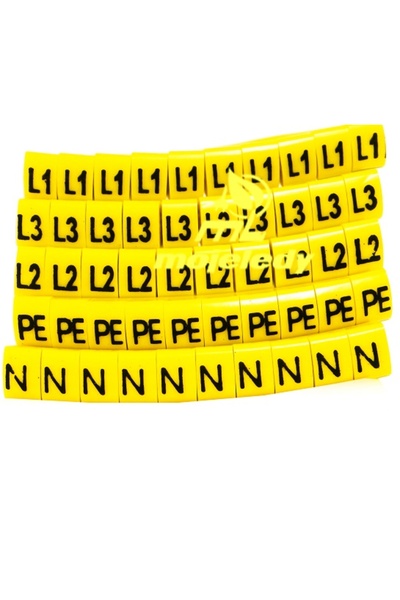 Other Cable marker OZ-2 L1 L2 L3 N PE yellow 50 pcs