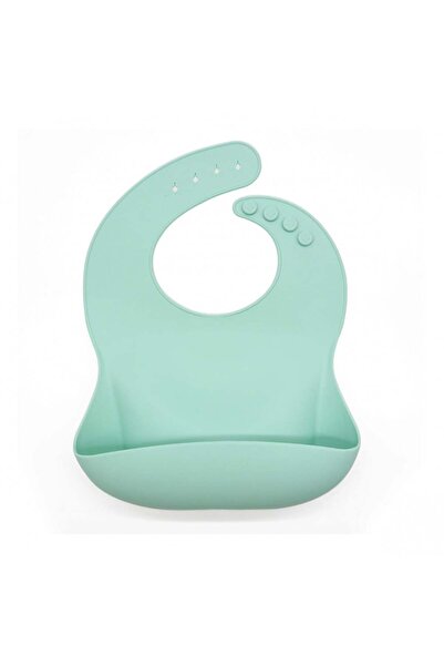 Generic Silicone bib with pocket for baby meals – Mint