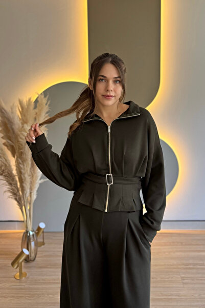 Aventien Premium Modal Fabric Belted Jacket Pants Set