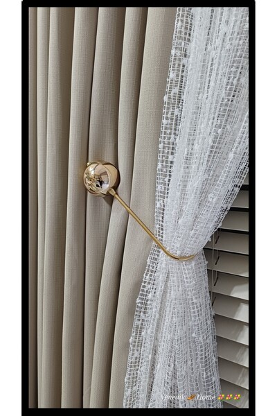 venedik home New Season Metal Curtain Rod Mounted on Cornice Gold 1 Piece (Ea...