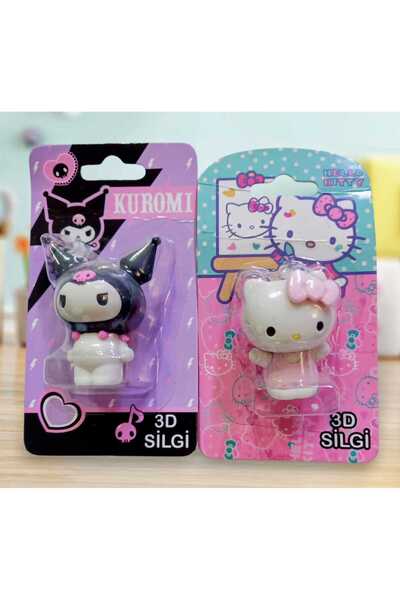 izmir yazici servis Kuromi Hello Kitty Silgi Seti 2 Li Set 3D Figürlü Silgi S...