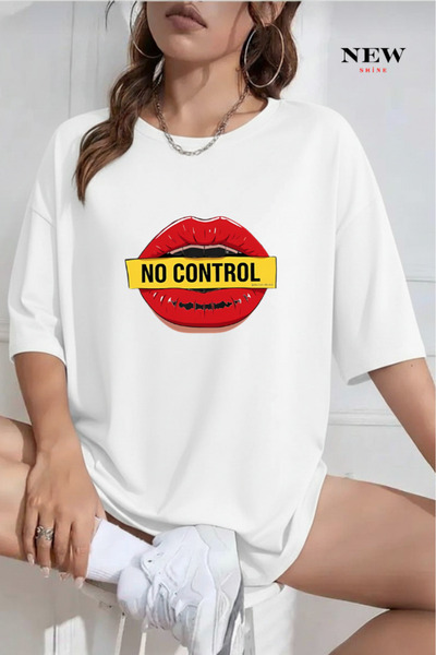 New Shine Fără control cu imprimeu supradimensionat tricou