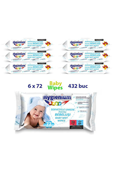 Hygienium Baby wet wipes 6x72 (432 pcs), Hygienium, alcohol-free, fragrance-free, pH neutral