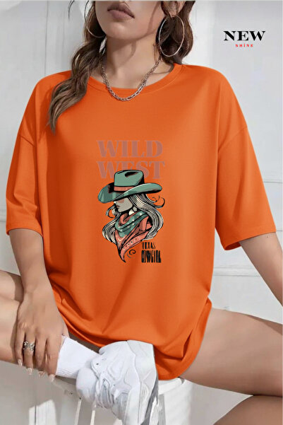 New Shine Μπλουζάκι με στάμπα Wild West Oversize