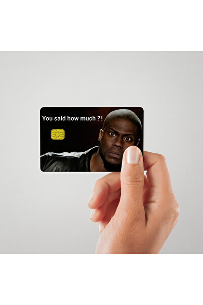 Huggy Craft Kevin Hart şaşkın yüz ifadesi mizahi Kredi Kartı Kaplama & Sticker